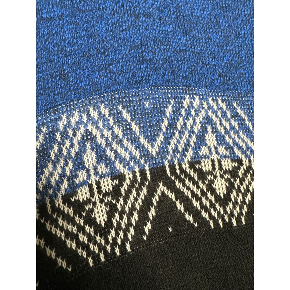Vintage Y2K Turnabout crew neck multipattern sweater blue, black & white size XL - Picture 6 of 9